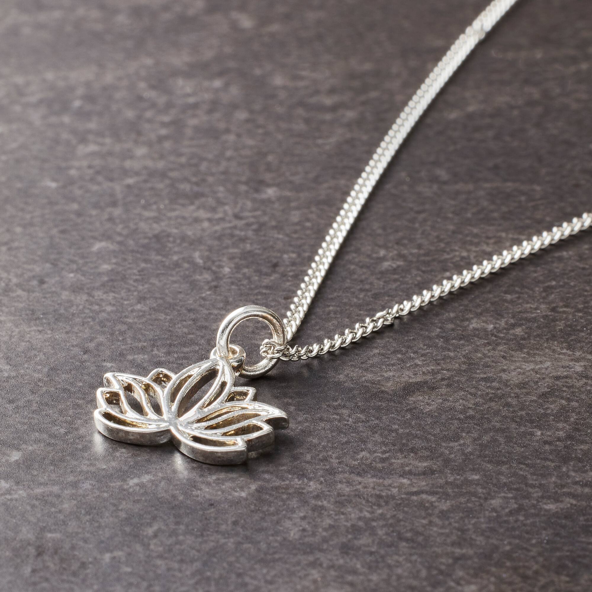 Silver Plated Lotus Charm by Bead Landing™
